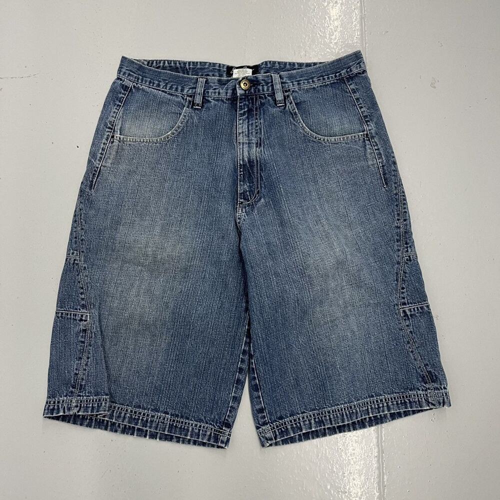 Vintage Y2k Sean John Baggy Loose Buckleback Jorts 34x13